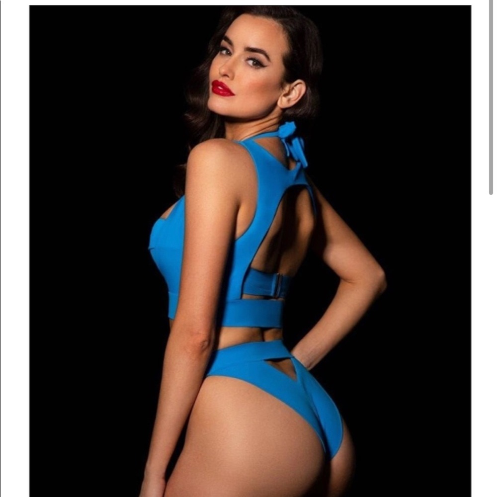 Honey birdette three piece sapphire bikini